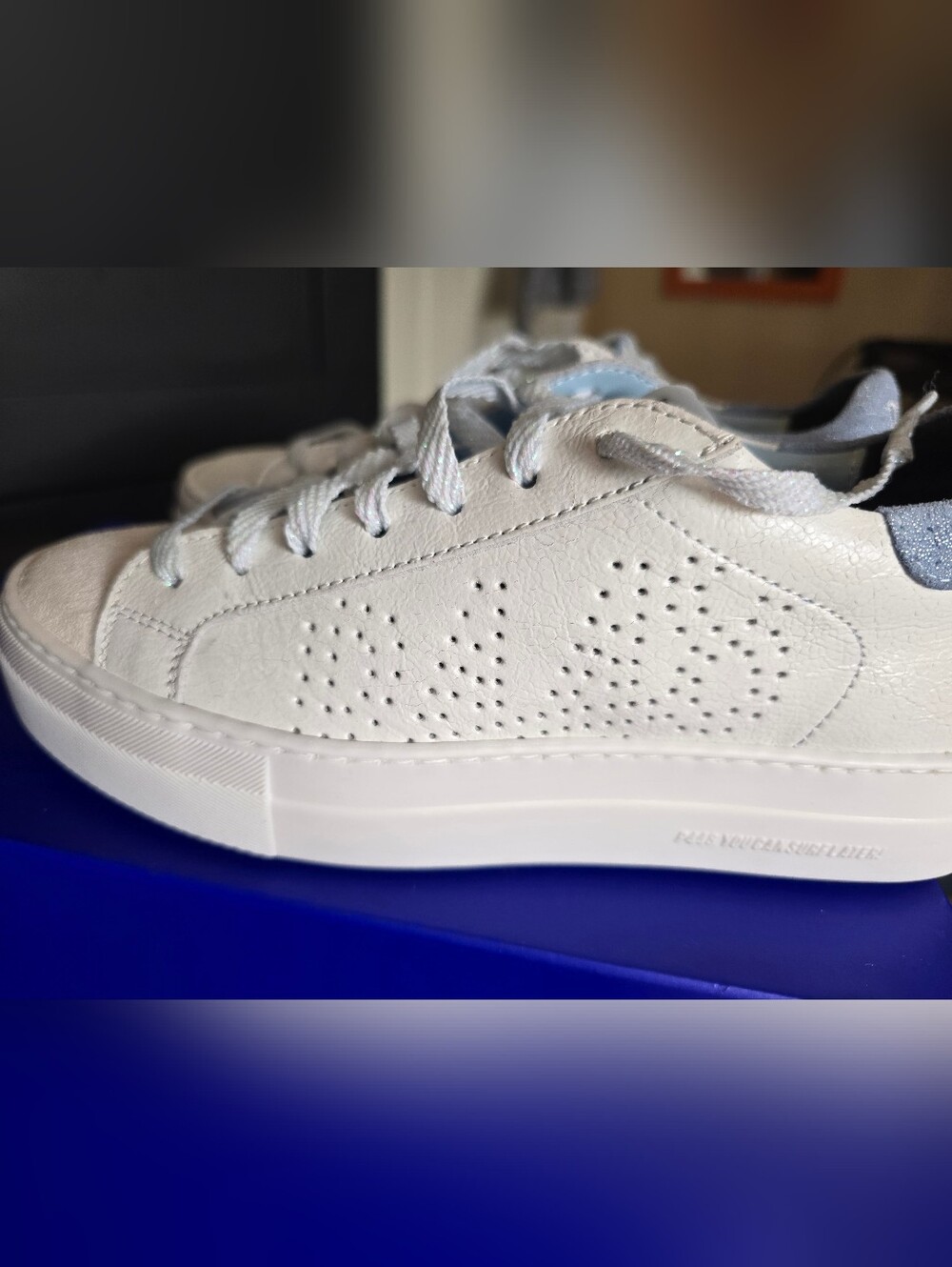 P488 Thea Women's Platform Sneakers Celeste/White 298 NEW size EU 37 U.S. 6.5 - Picture 7 of 10